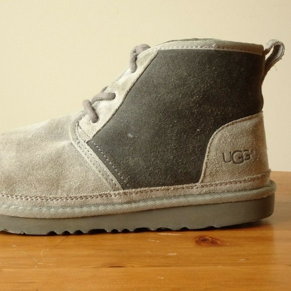 Unisex UGG NEUMEL Suede Lace Up Ankle Boots 1017320K Gray Size 6 Kids - Picture 1 of 12